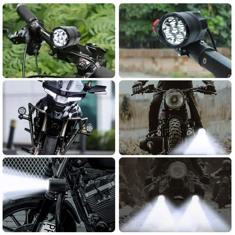 HYNBYZJ 6 인치 오토바이 LED 헤드 라이트 스포트 라이트 범용 모토 스포트 라이트 추가 LED 보조 Faro LED 모토 조립 램프