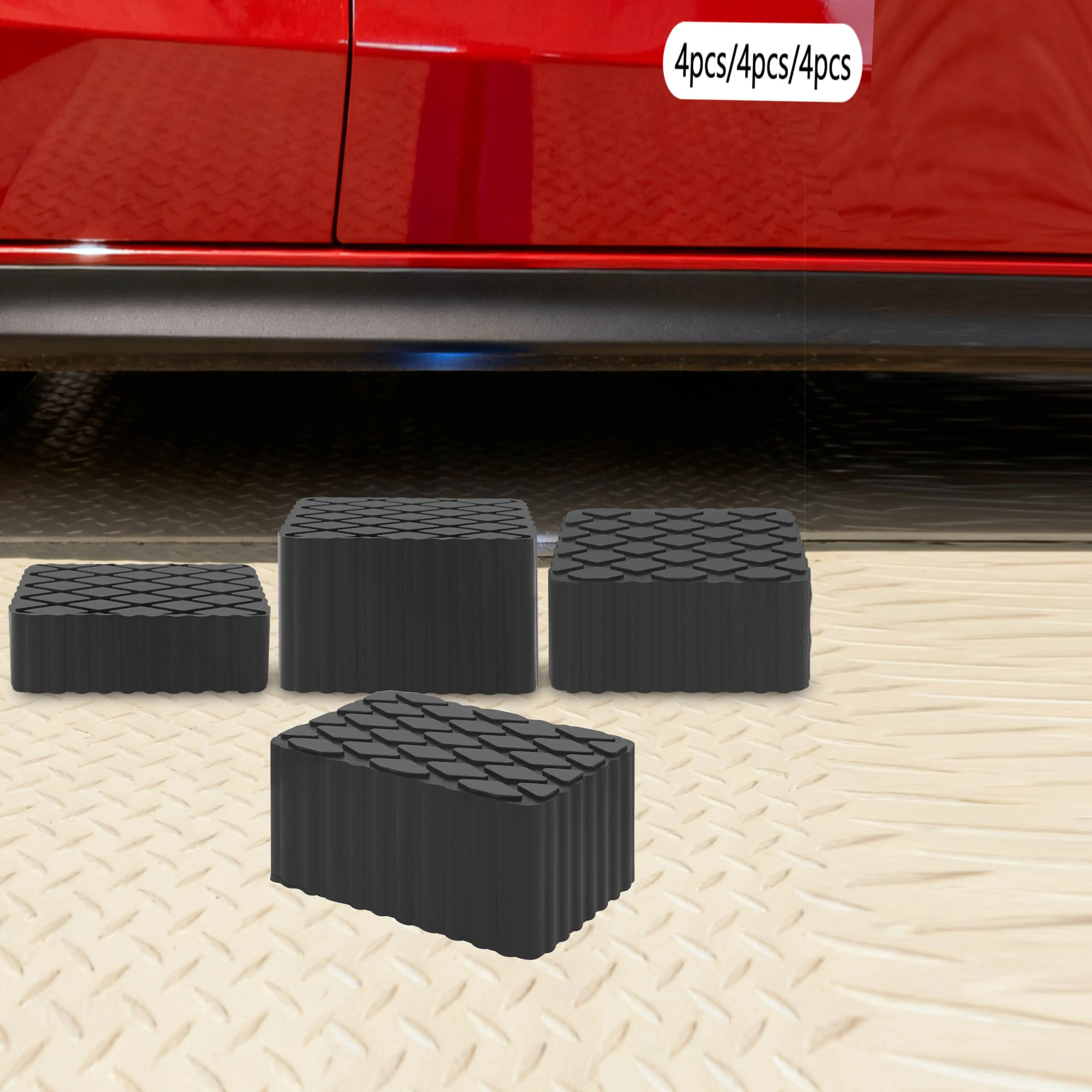 4 pièces Patins de levage universels en caoutchouc massif pour voiture 16x12x10cm/12x8x8cm/16x12x5cm/16x12x8cm