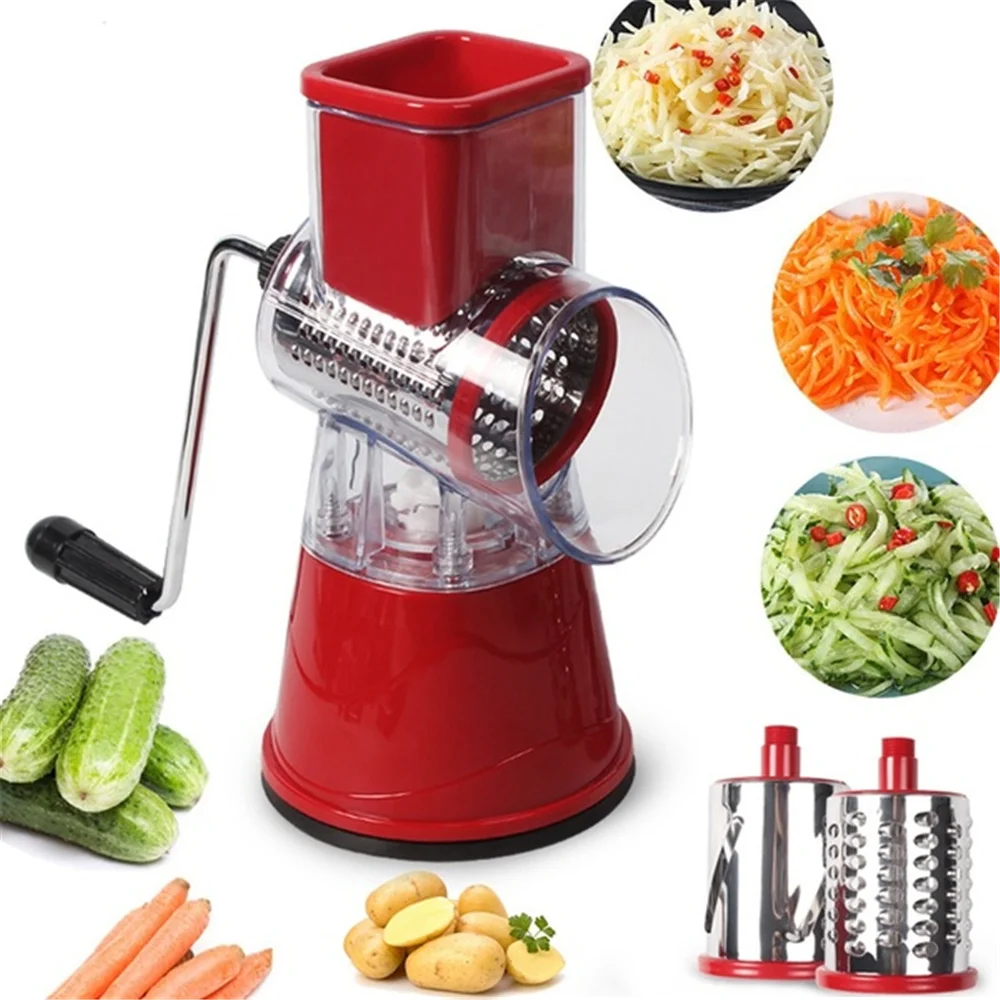 Portable Manual Vegetable Cutter Slicer Multifunctional Round Rotate Mandoline Slicer Potato Cheese Kitchen Gadgets