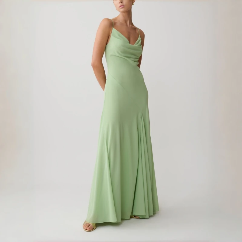 

Sexy Solid Evening Dress Fashion Sleeveless Square Collar Lace Up Backless Slim Maxi Dresses Lady Summer Dinner Party Ne