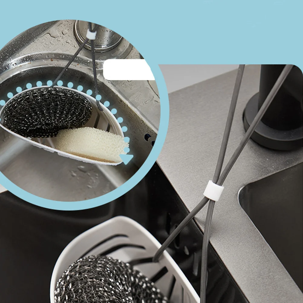 

2Pcs Kitchen Sink Hanging Basket Plastic Sponge Draining Basket Soap Liquid Drainer Organizer Soap Liquid Drainer