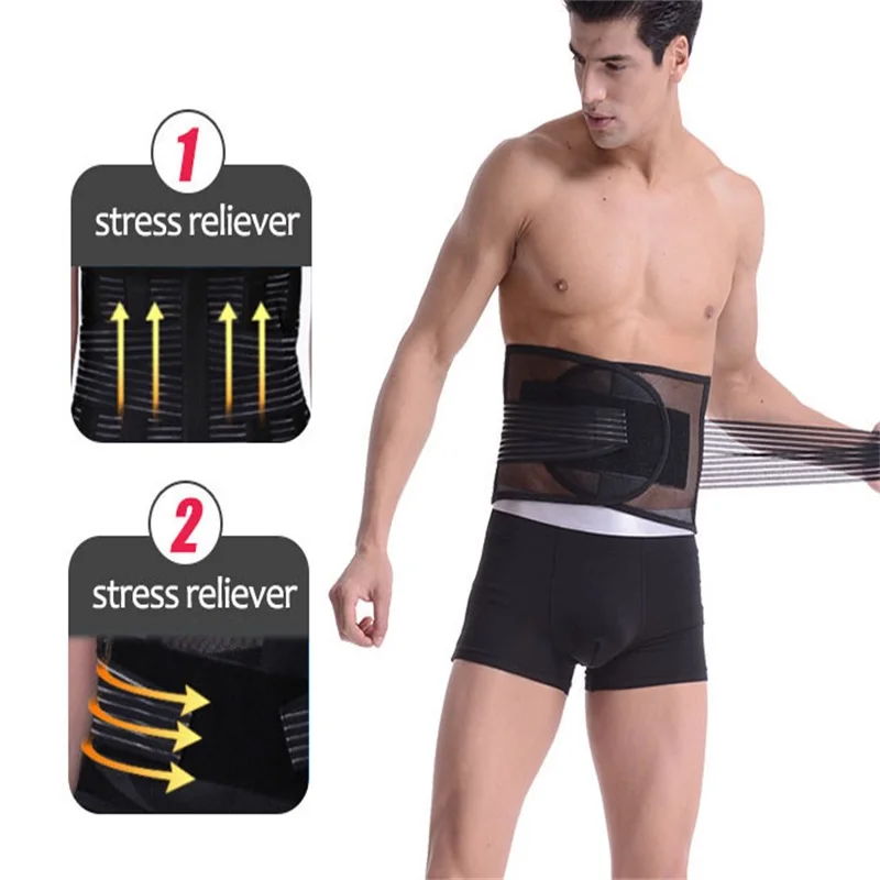 Back Belt Men Posture Correction Belt Elastic Bandage Lower Back Pain Belt Braces Supports Waist Support