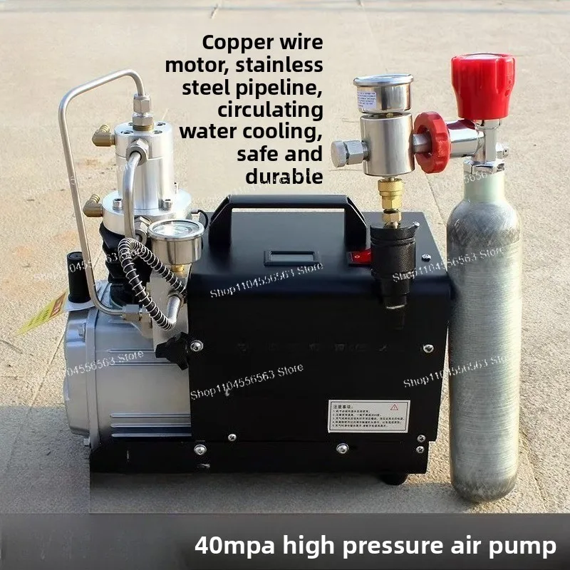 30/40MPa Electric High-Pressure Air Pump, Compact Single-Cylinder Water-Cooled Air Compressor Tank