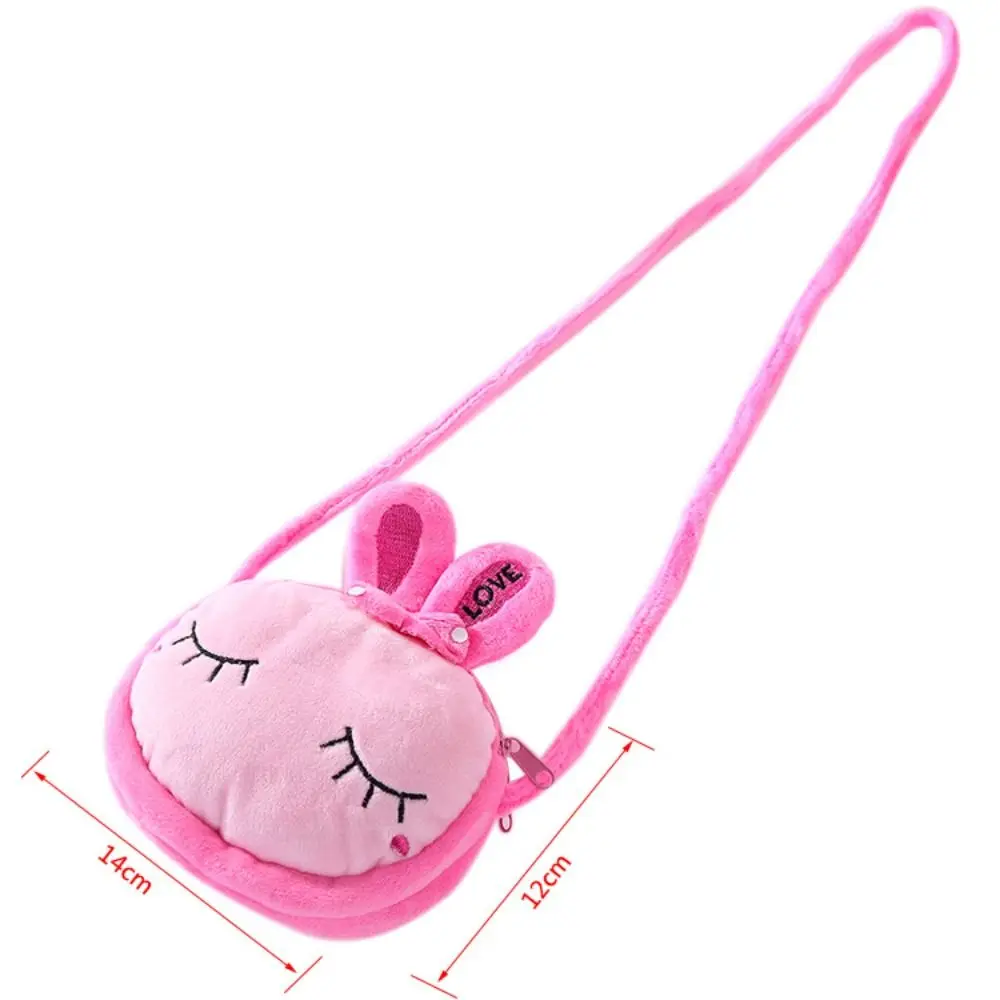 Coin Purse Animal Plush Crossbody Wallet Rabbit Cartoon Cartoon Plush Shoulder Bag Stuffed Fluffy Kid Cartoon Message Bag Women