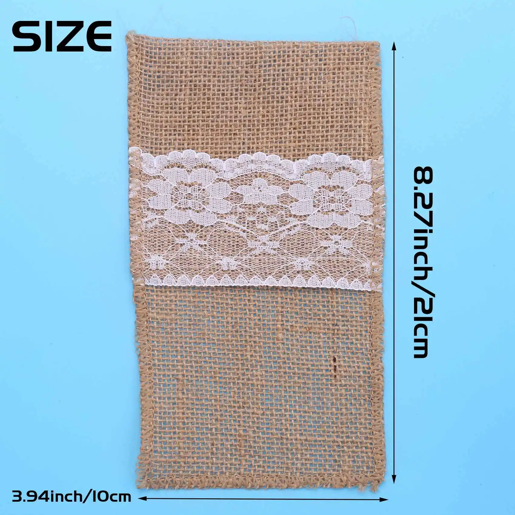 

-A94Z 75 шт., кружевная сумка для столовых приборов из мешковины, деревенская свадебная посуда, держатель для ножей, вилок, сумка, гессианские джутовые аксессуары для украшения стола