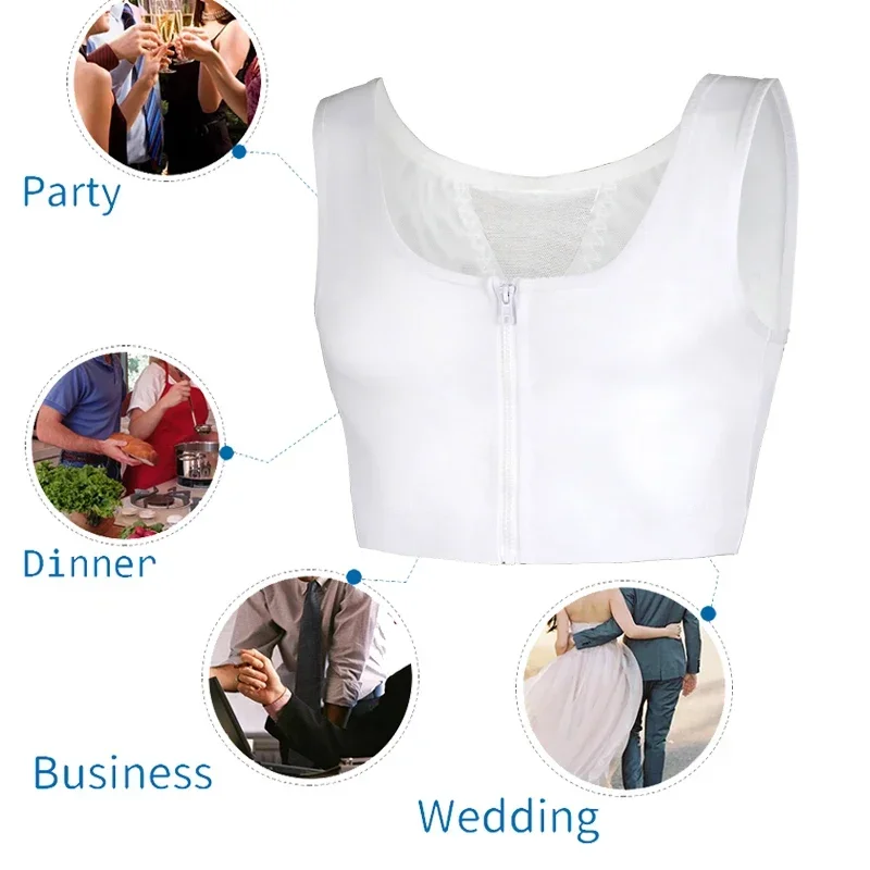 Men's Compression Shirt Undershirt Slimming Tank Top Workout Vest Chest Lifter Body Shaper