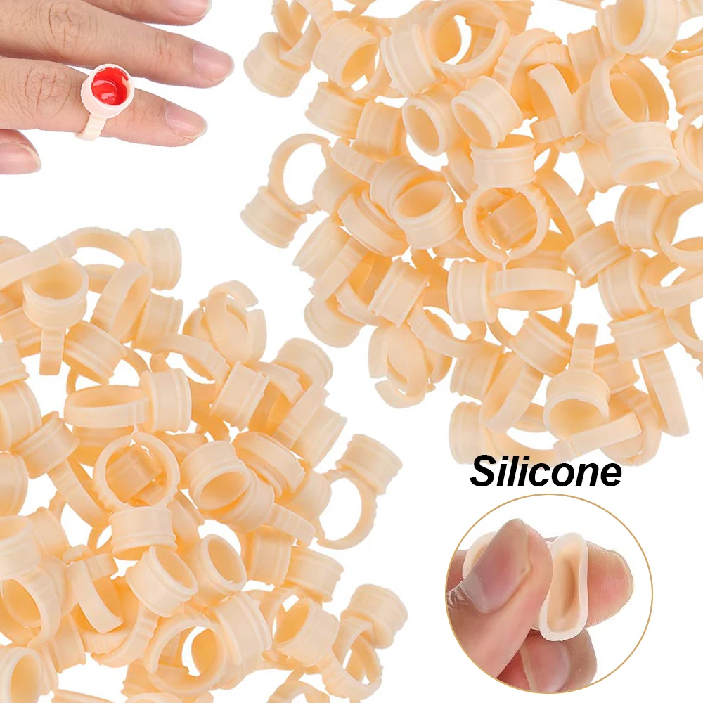 

1000/300/500/100pcs Soft Silicone Tattoo Ink Ring Cups Tattoo Pigment Ring Caps Container Permanent Makeup Tattoo Accessories