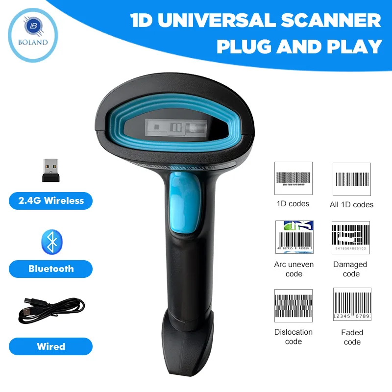

Сканер штрих-кодов Boland U11, сканер книг, 1D, проводной, для кассиров супермаркетов и управления складом