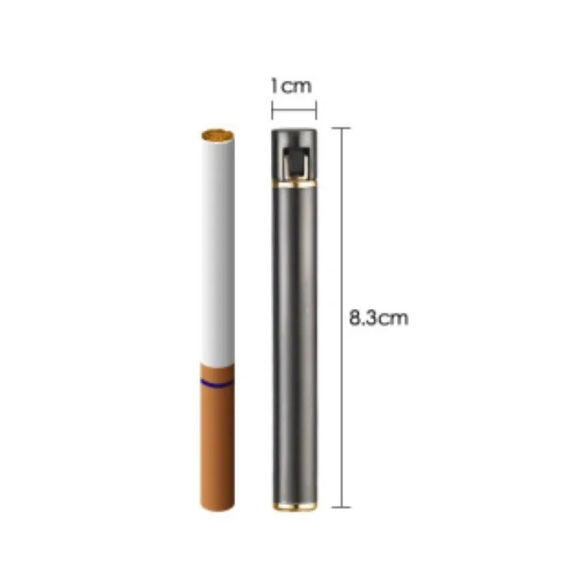 Creative Metal Cigarette Shaped Lighters Fire Grinding Wheel Pocket Mini Lighter Outdoor Butane Gas Lighter Unusual Lighter