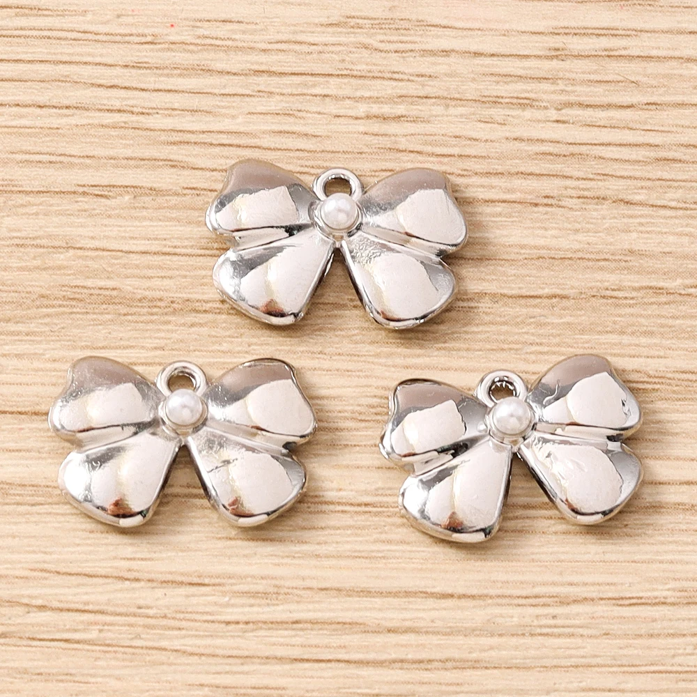 Tusember 8 Stück 12*18mm Legierungs-Kristall-Schleifenanhänger für DIY-Ohrringe, Halsketten, Schleifen-Anhänger, DIY-Schmuckherstellung – Detail 4