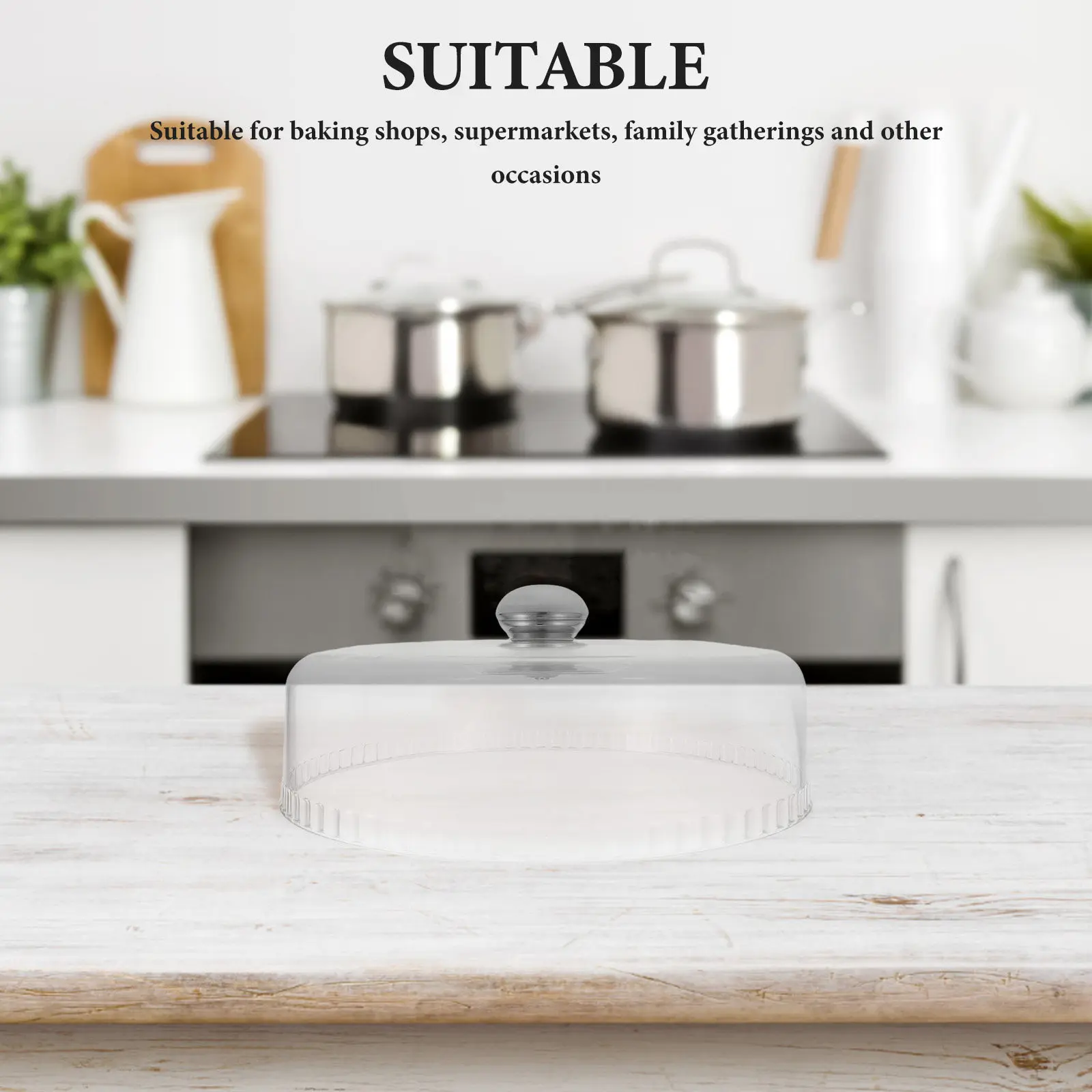 Clear Acrylic Food Cover Cake Dome Lid for Baked Goods Dessert Display Wear Resistant Reusable Serving Dish Freshness Preserving