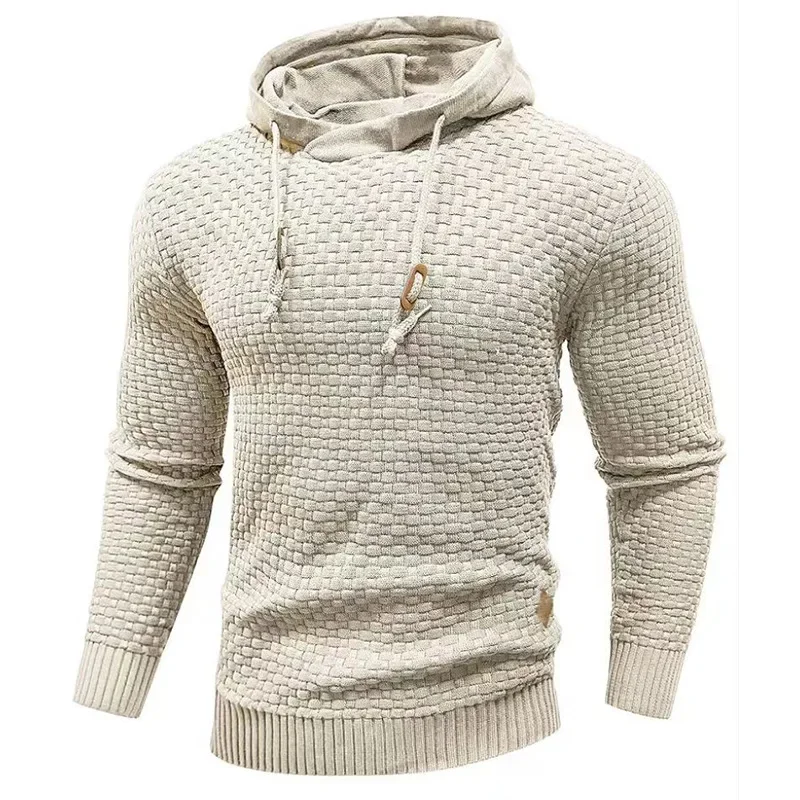 

LIBIELIY Men's Sweatshirt Spring New Oversize Long Sleeve Solid Knitted Hoodie Pullover Hoodies Comfortable Sweater US Size