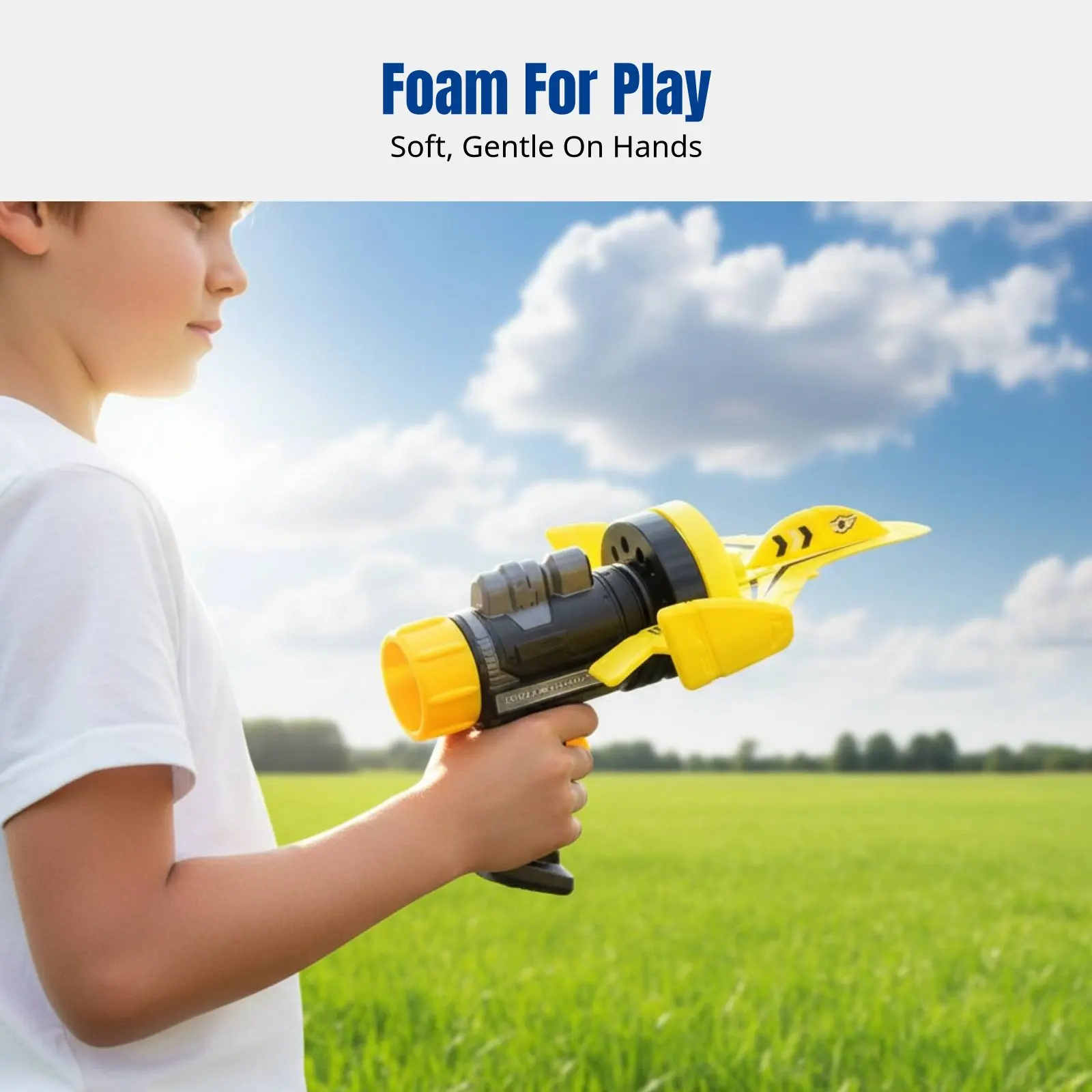 88118 Samolot z pianki do wyrzucania, Wyrzutnia w kształcie pistoletu, Zabawka szybowiec do zabawy na zewnątrz, Ręczne rzucanie, Materiał piankowy, Dla dzieci