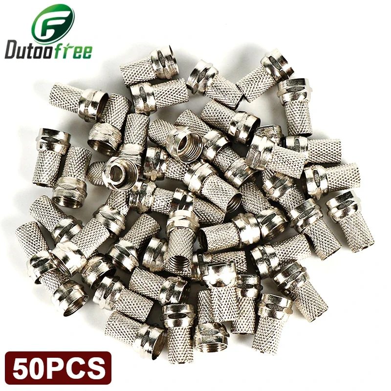 50 stks/set Hoge kwaliteit RG6 F Type Coaxiale RF/AV Signaalkabel Connector TerminalsPlugs