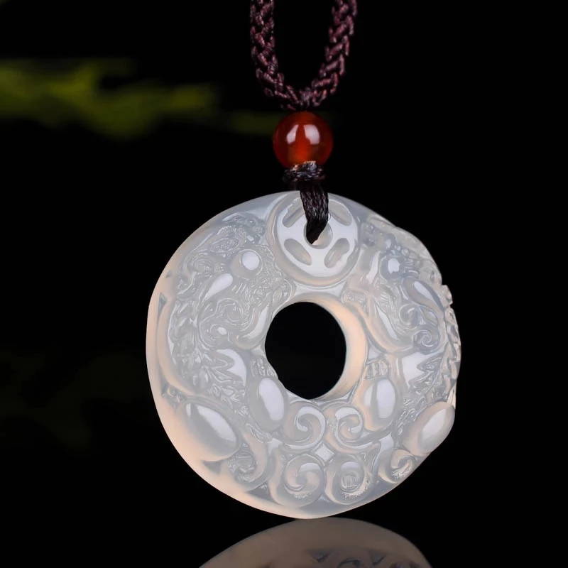 

New Natural Real White Green Pendant Handcarved Brave Unisex Necklaces Jade Jewelry Lucky Accessories Fine Jewellry