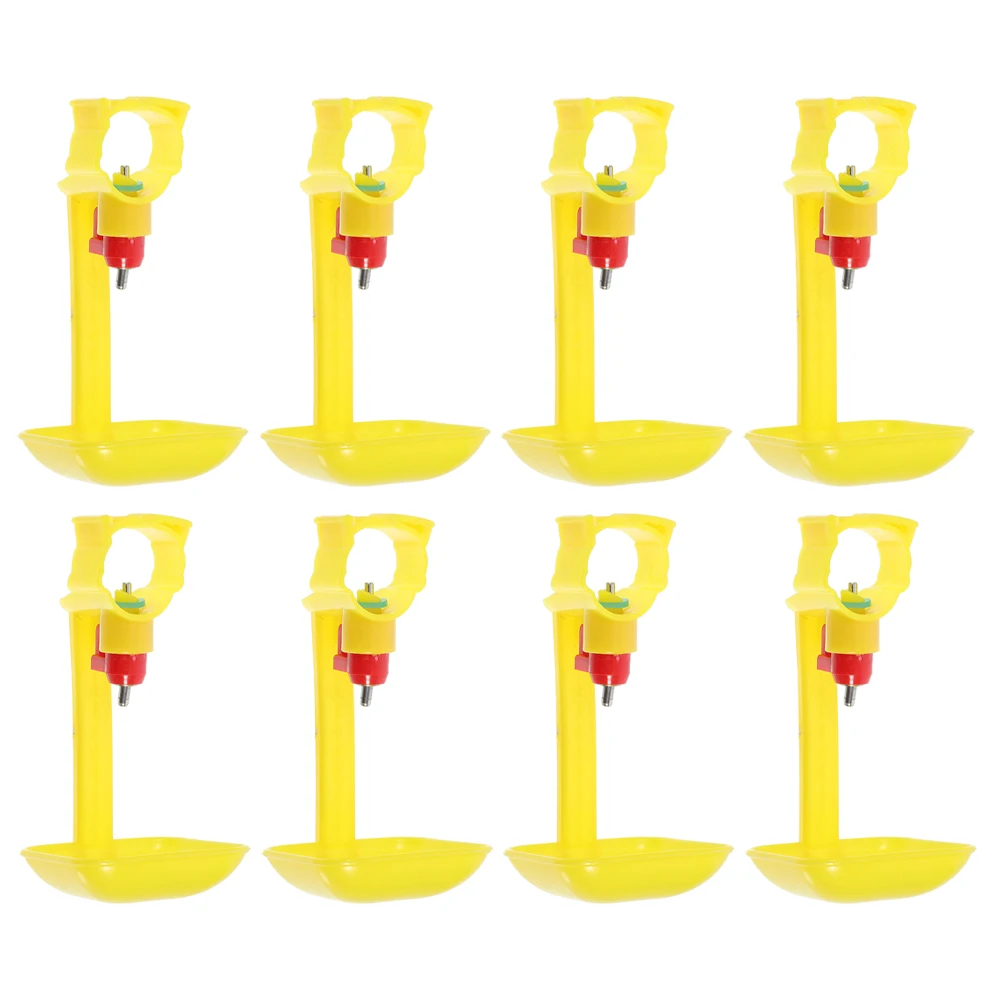 

8pcs Automatic Chicken Waterer Nipple Dispenser Farm Poultry Feeder Drinking Bowl Coop Supplies Container for Chickens Pigeons