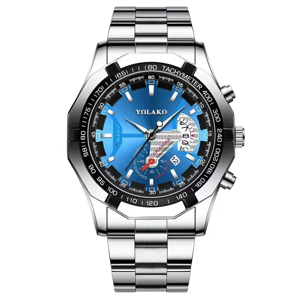 MAYZHISU Men's Quartz Watch Hollow-out Calendar Business Men Wristwatch Large Dial Alloy Steel Male Quartz Watch Clock Gifts