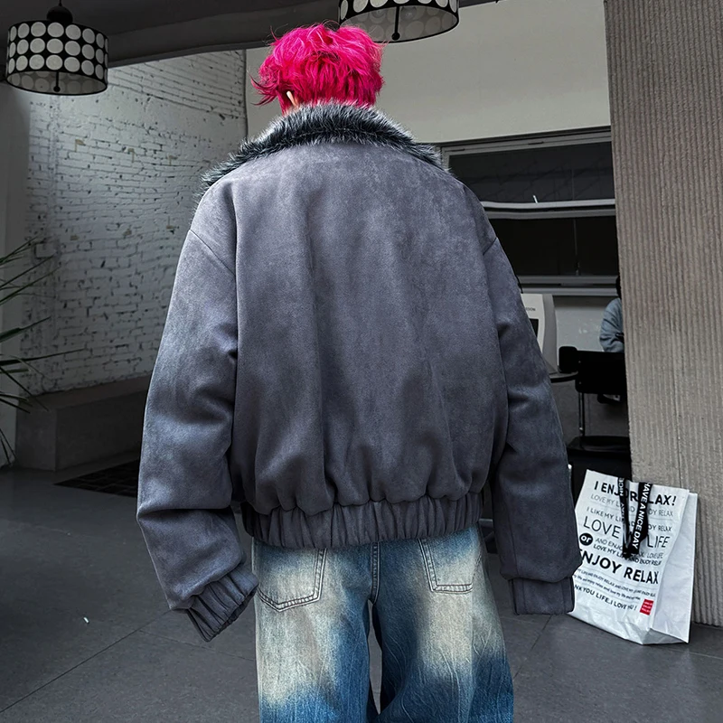 LUZHEN 2025 зимнее новое утолщенное теплое стеганое пальто с подкладкой из искусственного меха, мужская стильная красивая уличная куртка-парка, мужская одежда JY5330