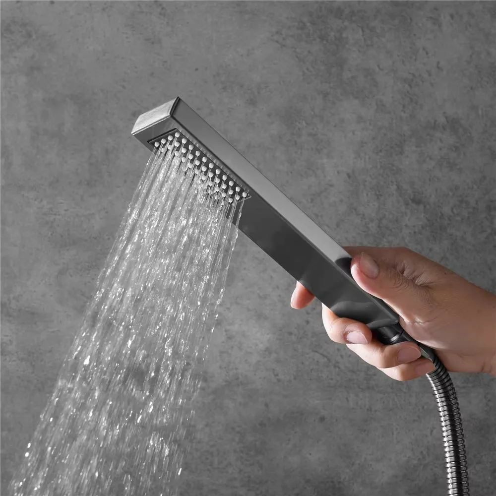 Ceiling Smart Bathroom Shower Set Brushed Nickel Shower Head and Hose Shower System Set With Music