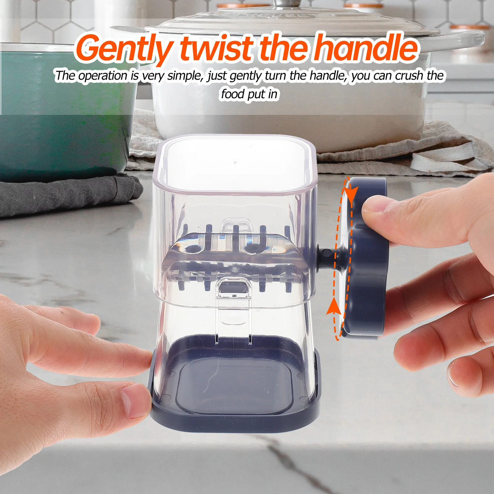 مطحنة بلاستيكية يدوية للشوكولاتة، مفرمة طعام عملية، كسارة جوز المطبخ، صانع رقاقات الجوز والفول السوداني #4