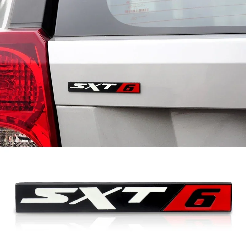 3D Metal Sxt6 Sxt8 Badge Emblem Stickers For Dodge Charger Ram Caliber Journey Sxt8 Sxt6 Srt6 Srt8 Car Styling Accessories view 2
