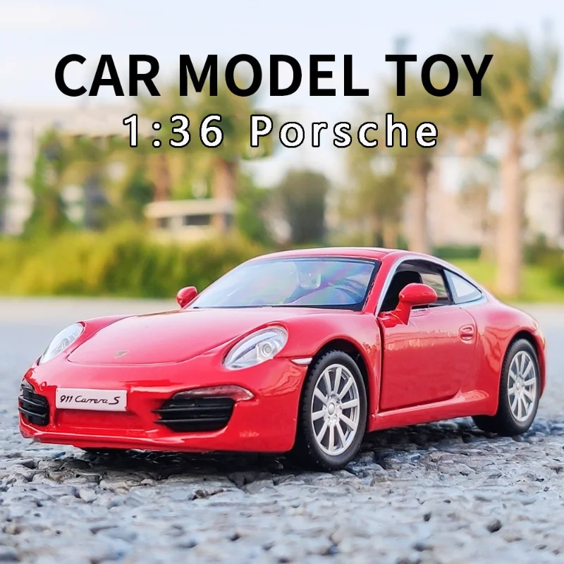 1:36 Porsche 911 Carrera S Sports Car Pull Back Car Model Car Metal Alloy Toy Car For Kid Gifts Collection F204