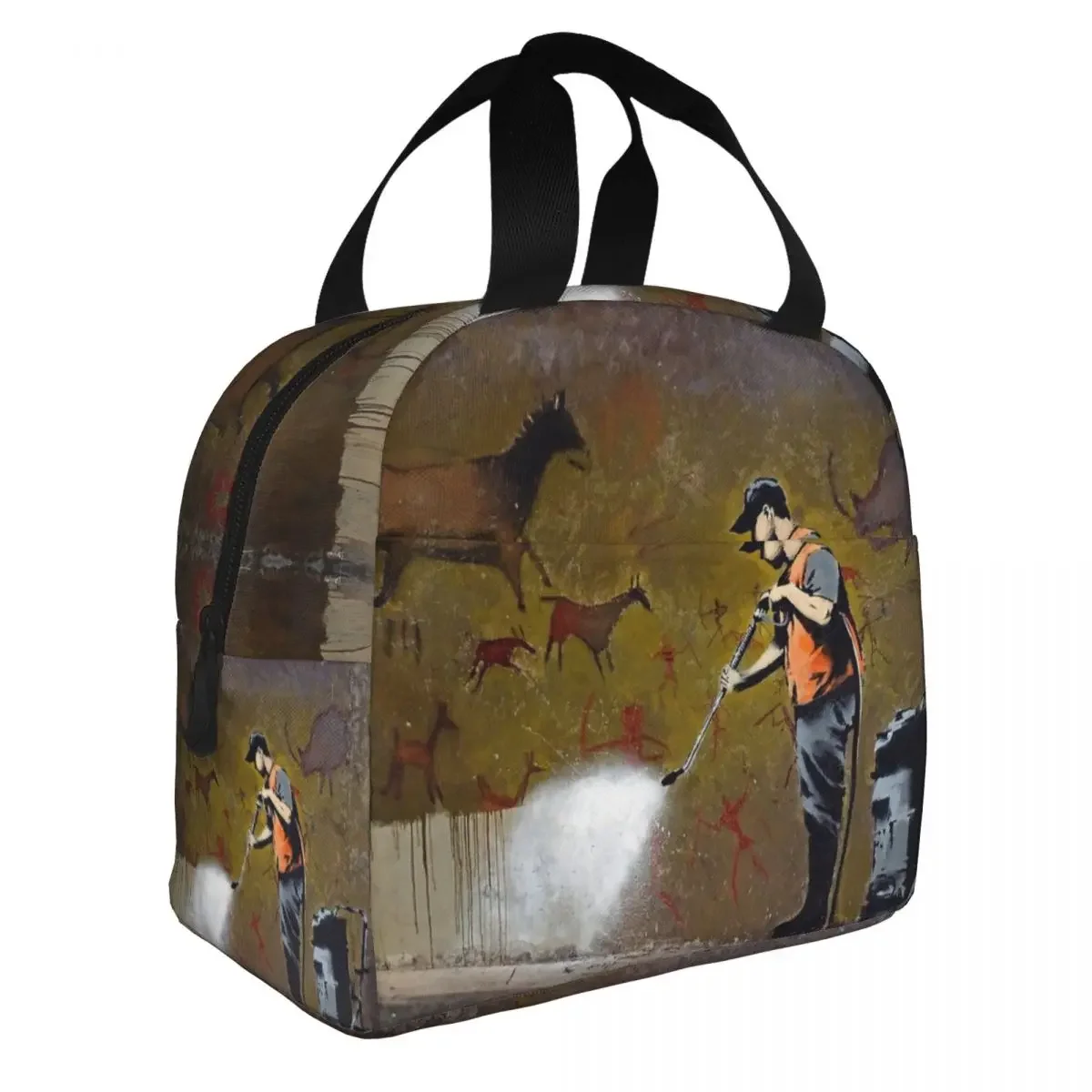 Council Worker By Banksy Insulated Lunch Bag Large Meal Container Cooler Bag Lunch Box Tote School Picnic Bento Pouch