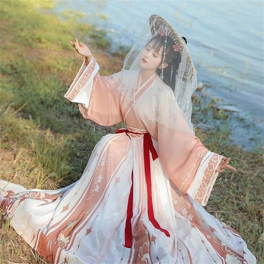 Hanfu Dress Women Chinese Ancient Traditional Hanfu Female Carnival Cosplay Costume Gradient Dance Hanfu Dress Plus Size