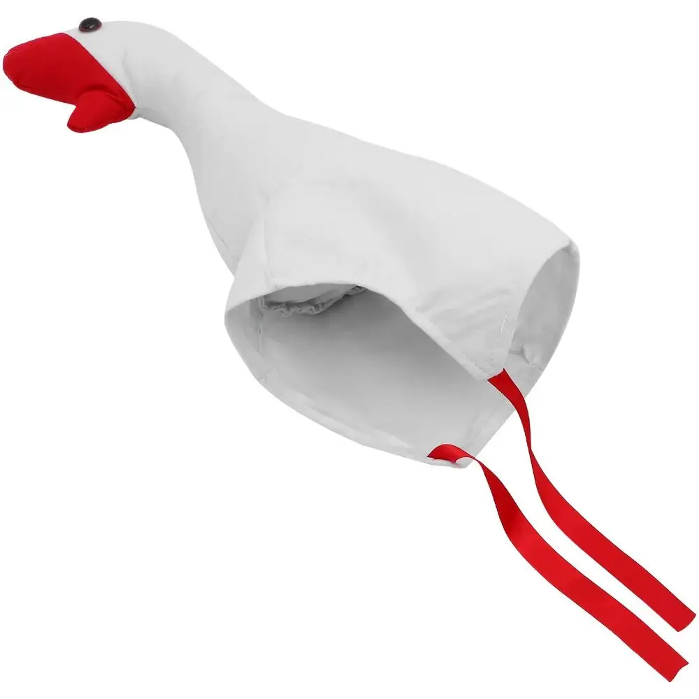 Goose Costume Creative Big Goose Headgear White/Pink Halloween Party Hat Unique Adjustable Cartoon Goose Hat Halloween Party