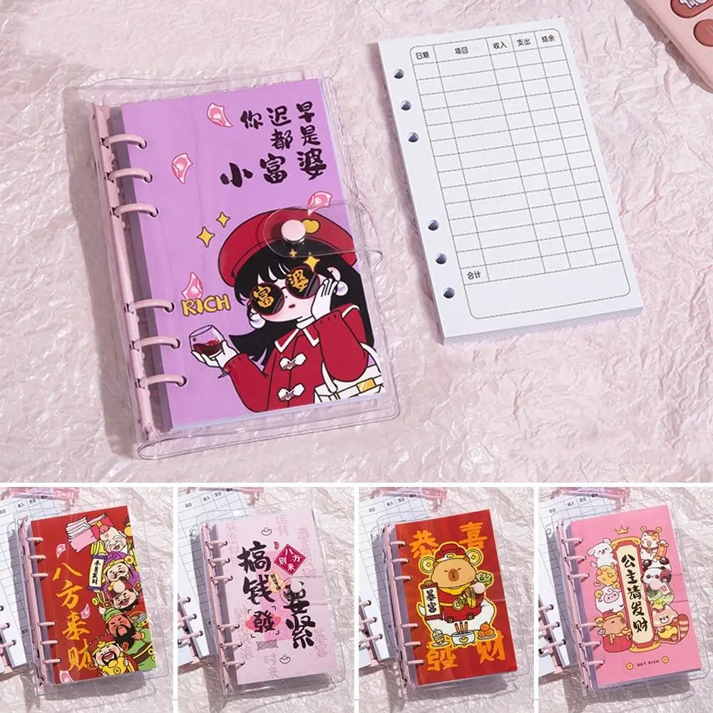 Save Money 100 Envelopes Money Saving Challeng PU Waterproof Savings Challenges Sheets Large Capacity Cartoon Cute Budget Binder