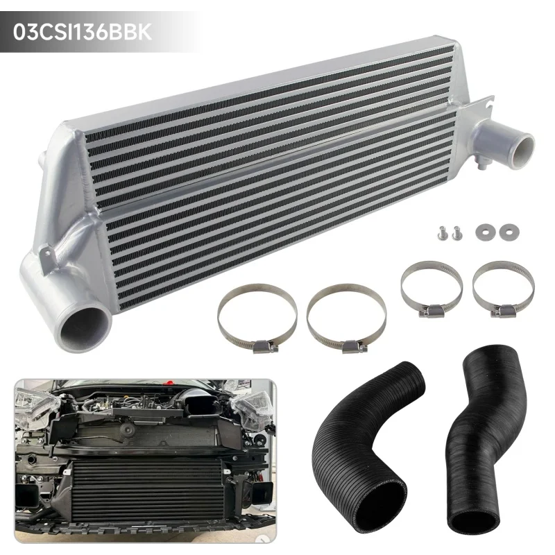 High Performance Bar & Plate Aluminum Intercooler Silicone Hose Kit Toyota GR Corolla 2023+，GR Yaris 2020+ 1.6L L3 Engine Silver