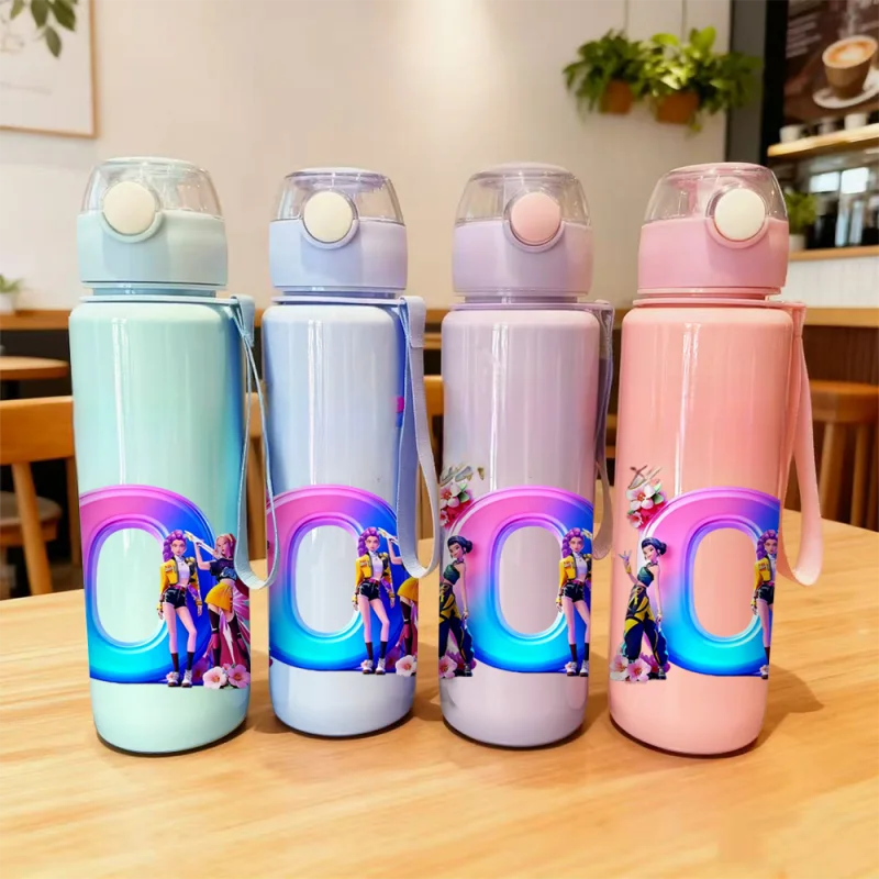 

3D Printed Patterns Letter O Vivid Color Water Cup 700ML Water Bottle Birthday Gift-Fade-Resistant