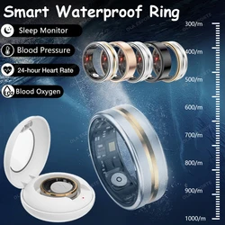 Nuovo Smart Ring Military Grade Titanium Steel Shell Health Monitor Photo Control IP68 e 5ATM Waterproof Multi-sport Modes SmartRing