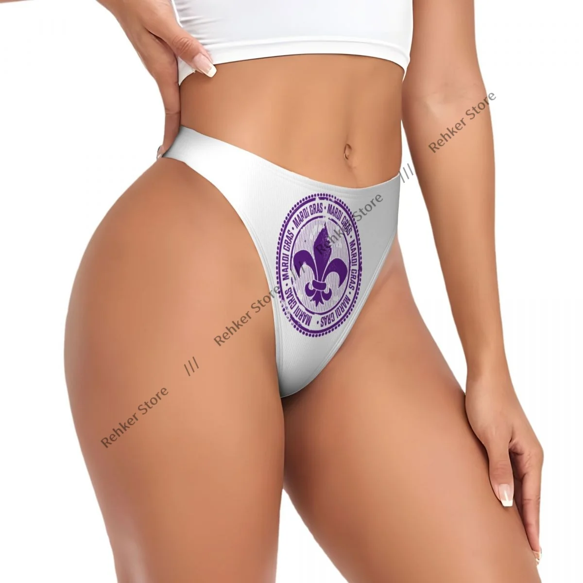 

Сексуальные трусики фиолетового цвета Mardi Gras Celebration Stamp Стринги Нижнее белье Женское нижнее белье Дышащие стринги