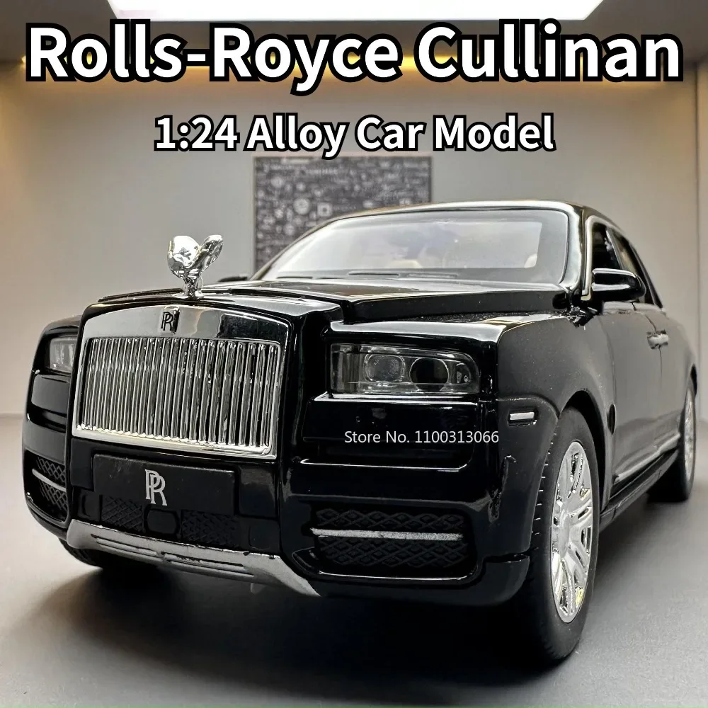 Модель автомобиля из сплава Rolls-Royce Cullinan 1:24, модели литых под давлением и металлических игрушек, модели со встроенными и звуковыми автомобилями, коллекционные игрушки