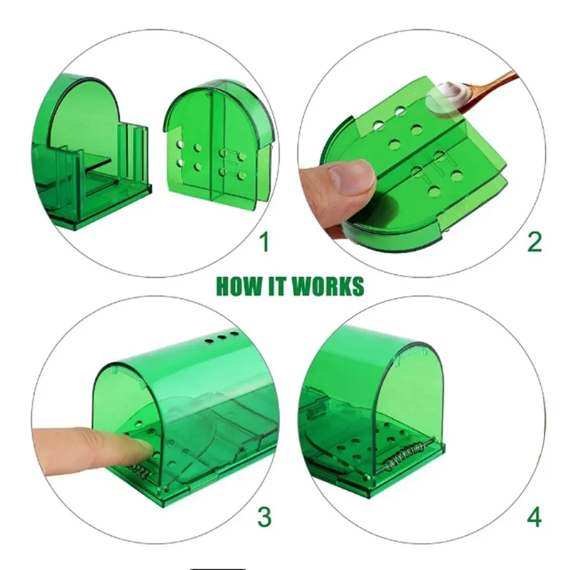 Transparent Mouse Trap Mice Live Catcher Reusable Small Animals Cage Durable Easy Install Easy To Use