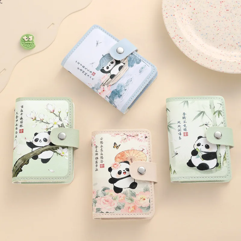 Multi-Card Slot Id Business Cute Panda Card Holder Protective Purse for Travel 2025 New Women's Slim Credit Card Holder Wallet