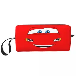 Custom Happy Cars Lightning McQueen Travel Cosmetic Bag Women Cartoon Makeup Toiletry Organizer Ladies Beauty Storage Dopp Kit