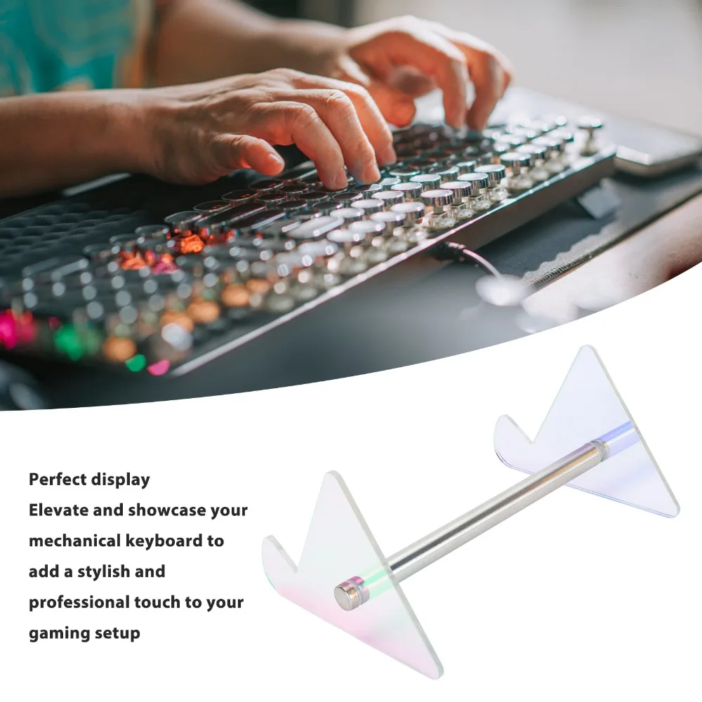 Easy Assemble Acrylic Keyboard Stand Detachable Riser Design Storage Rack Stable Colorful Keyboard Holder Gaming Setup