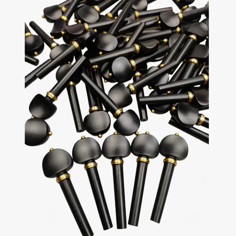 4 ชิ้นชุดไวโอลินหมุดไม้มะเกลือทองเหลือง 4/4 Fiddle ไวโอลินจูนหมุดจูนเนอร์คีย์