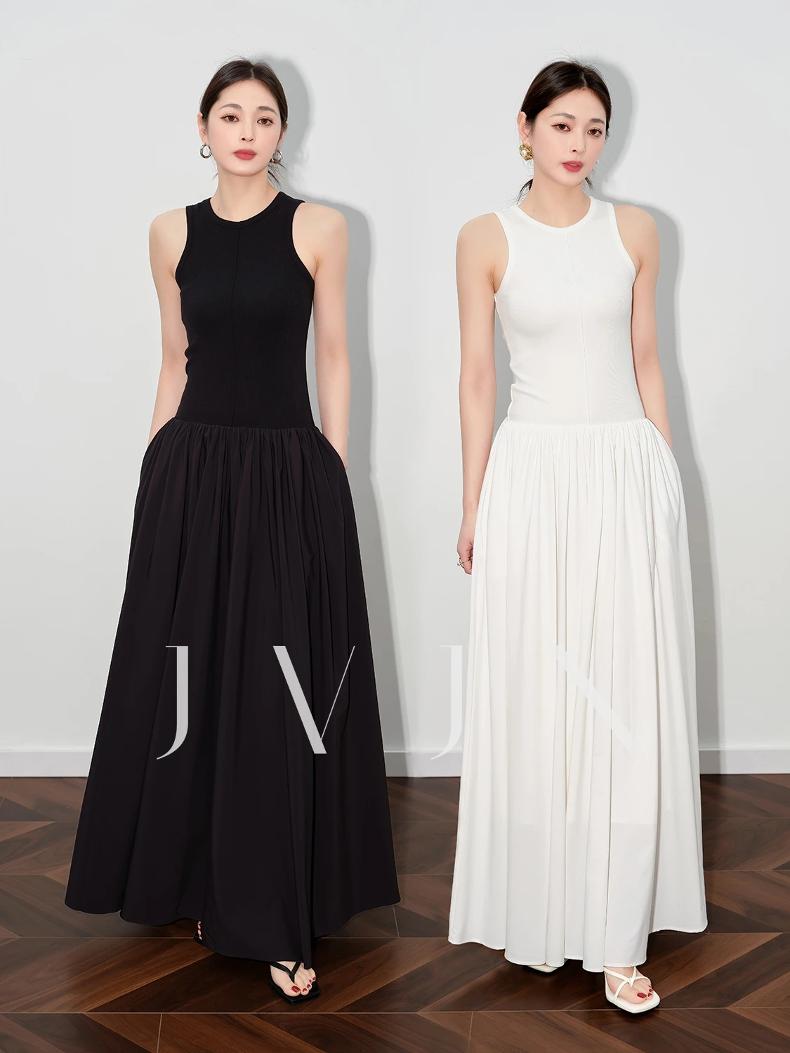 

JVJN вязаный лоскутный жилет Dr, женская длинная юбка трапециевидной формы, маленький дизайн, весна, лето, осень, сезон Dr