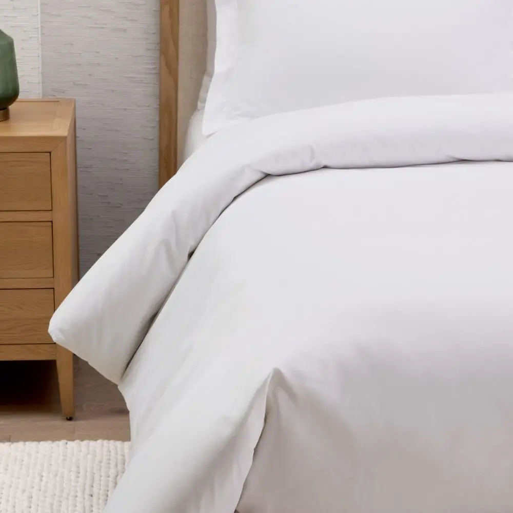

Hotel Duvet Cover Cotton Blend 300 Thread Count Jacquard White Queen Size