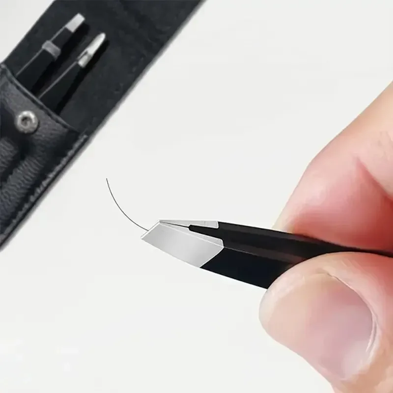 Set di strumenti di bellezza all'ingrosso da 3 pezzi Set di pinzette per sopracciglia in acciaio inossidabile premium - Pinzette piatte/oblique/punte affilate di precisione