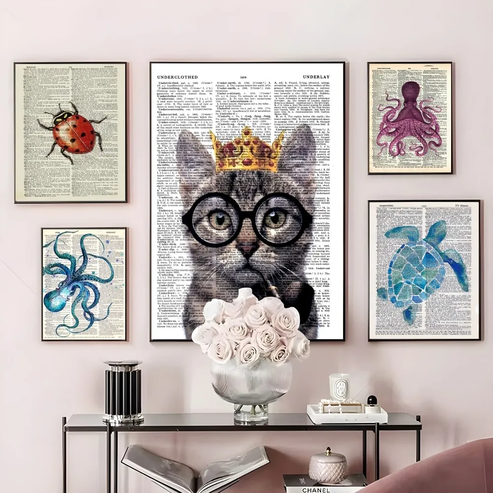 

Text Art Animal Octopus Sea Turtle Poster Sticky Wall Art Printing Waterproof Home Living Bed Room Bar Hallway Aesthetic Decor