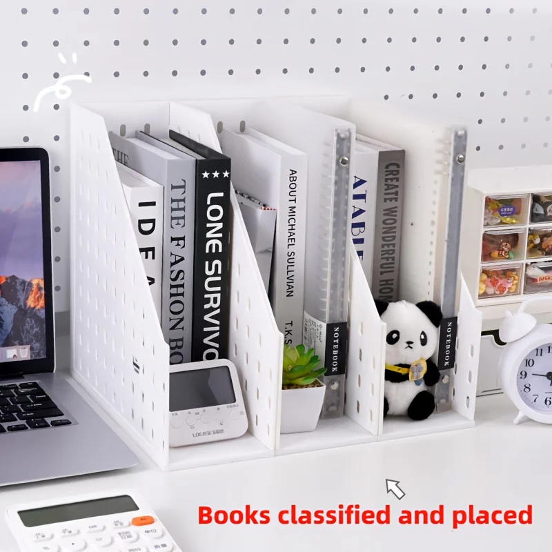 منظم ملفات A4 بسيط، وحدة واحدة، منظم سطح المكتب، حامل ملفات PP سميك، قابل للطي، رف تخزين المجلات العمودي #2