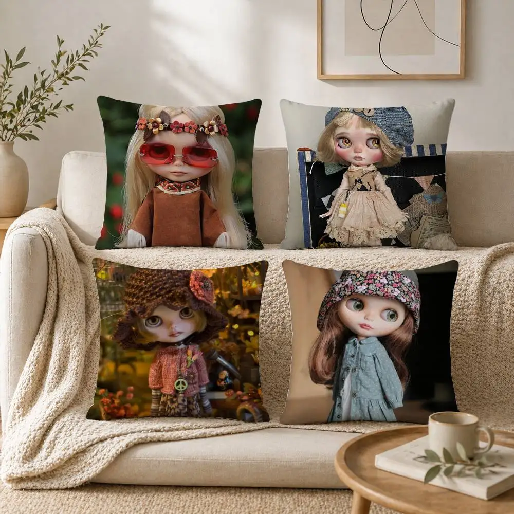 

Fashion doll B-blythe Pillow Case Pattern Printed Pillowcase For Living Room Sofa Cushion Cover