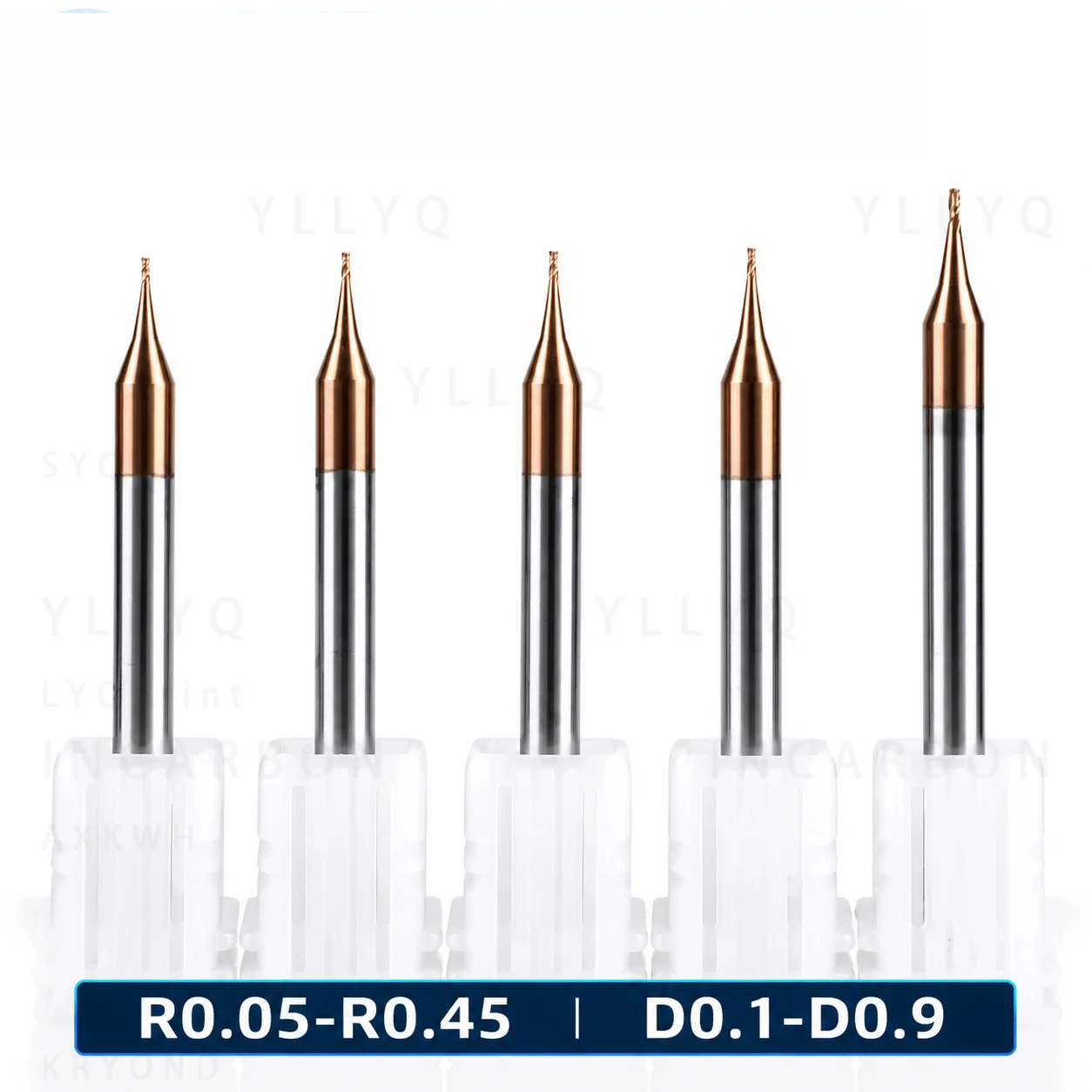 

HRC55 TiCN Coated 2 Flute Ball Nose End Mill D0.1-D0.95 R0.05-R0.45 4mm Shank Mini CNC Milling Cutter