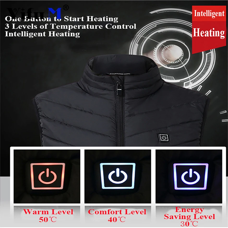 DIY Logo 9 Heated Vest Zones Electric Heated Jackets Men Women Sportswear Heated Coat Graphene USB Heating Jacket For Camping