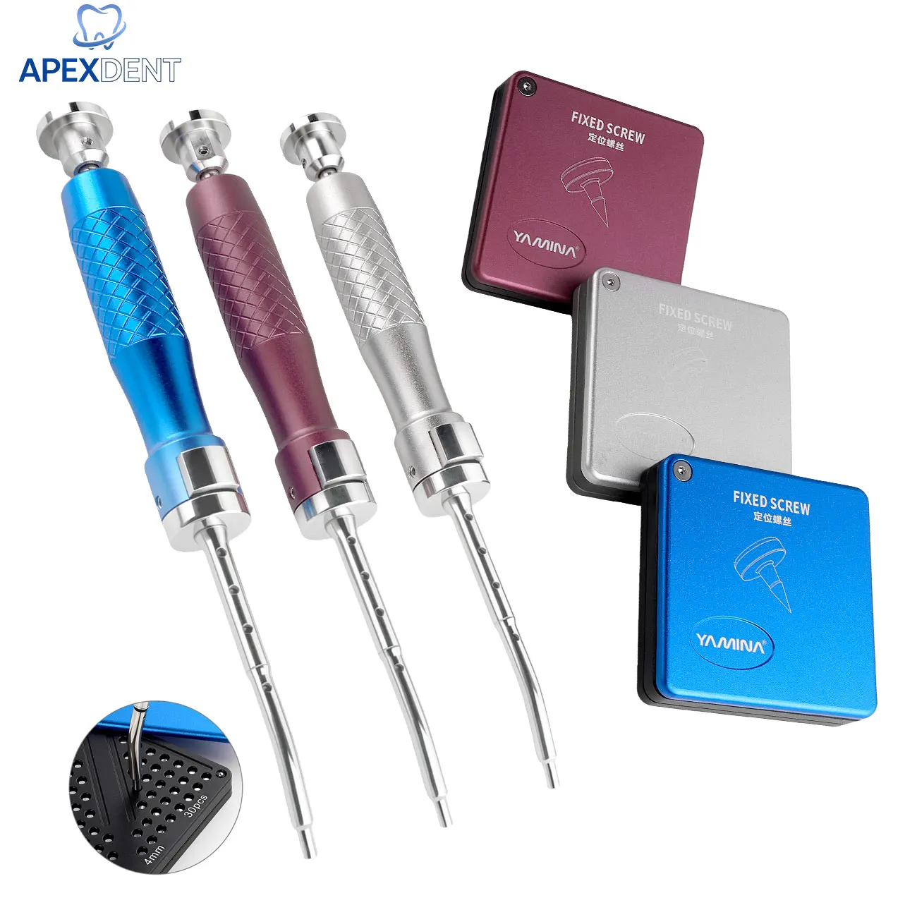 Dental Implant Membrane Tacker Gun One-Click Automatic Tacker Kit with 60pcs Titanium Screws for Fixing Membranes Dental Tool