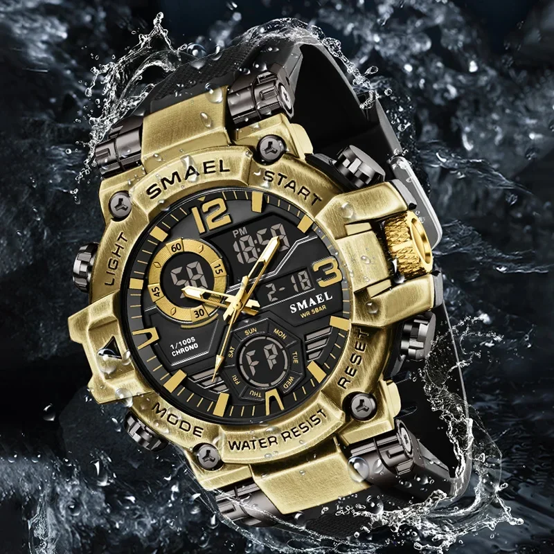 SMAEL 8110 Digital Watches Shockproof Sports Men Electrionic Sports Watches Men LED Watches New 50m Waterproof